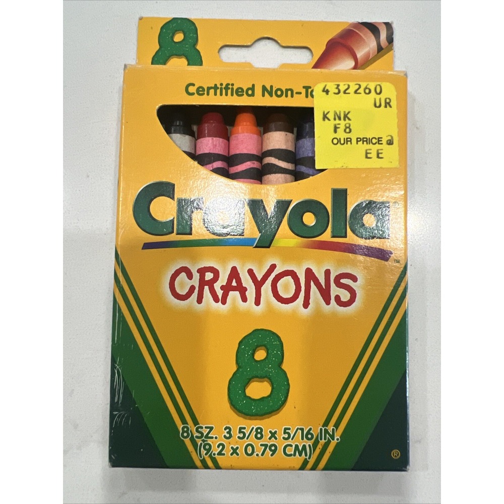 Vintage USED 1997 - 8 New Crayola crayons binney & smith